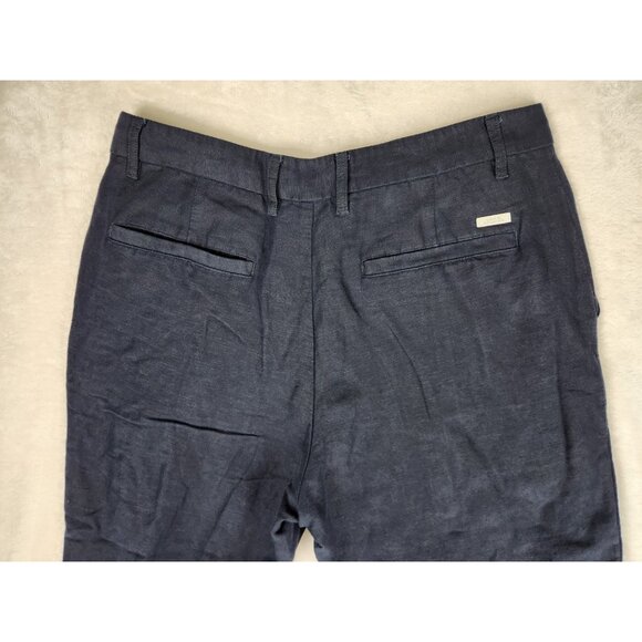 AX Armani Exchange Men's Linen Twill Chino Navy Blue Pants W31"x27" - Picture 6 of 16